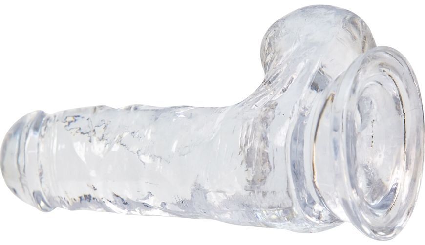 ADDICTION Clear Dildo with Balls 6" suction cup, comes with a free vibrating bullet