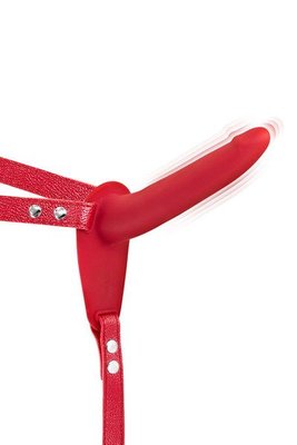 Fetish Tentation Vibrating Strap-On with Dildo Red Vibrating Strap-On with Dildo.