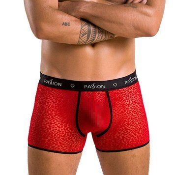 Чоловічі прозорі боксери Passion 046 SHORT PARKER XXL/XXXL Red, сітка, під леопард SO7611 фото