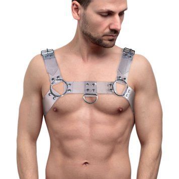 Чоловіча портупея на груди Feral Feelings - Bulldog Harness Trasparent SO9305 фото