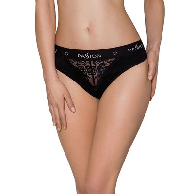 Трусики с широкой резинкой и кружевом Passion PS001 PANTIES black, size S SO4161 фото