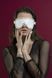 Feral Feelings Blindfold Mask with Rivets, Genuine Leather, White