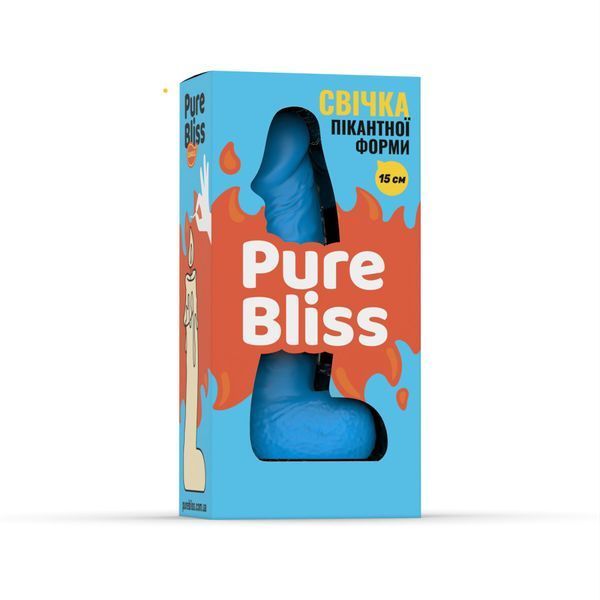 Свічка у вигляді члена Pure Bliss MINI Blue 15 см SX1698 фото