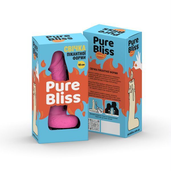 Свеча в виде члена Pure Bliss MINI Pink 15 см SX1645 фото