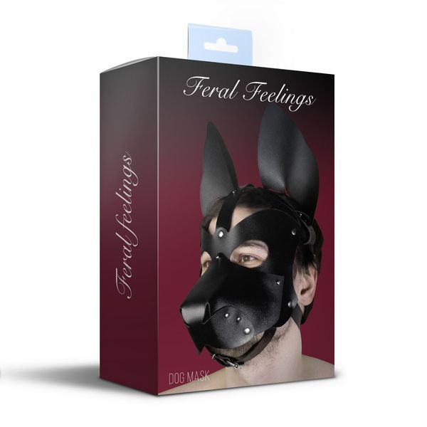 Feral Feelings 2-in-1 Leather Dog Mask with Removable Muzzle