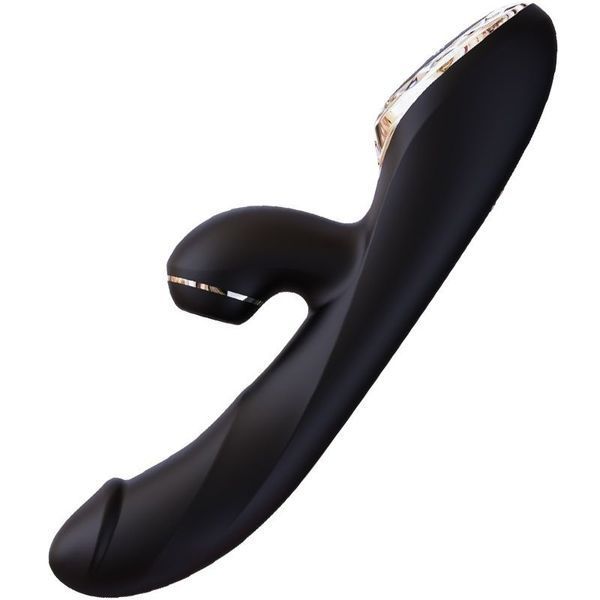 KISTOY A-King Pro Black heated vacuum rabbit vibrator with LED screen