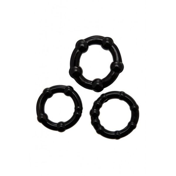 Cock ring set Wooomy Babooom cockring set, 3 sizes, highly stretchable.