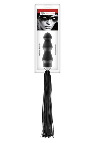 Flogger with anal plug handle Fetish Tentation Whip with Plug Handle