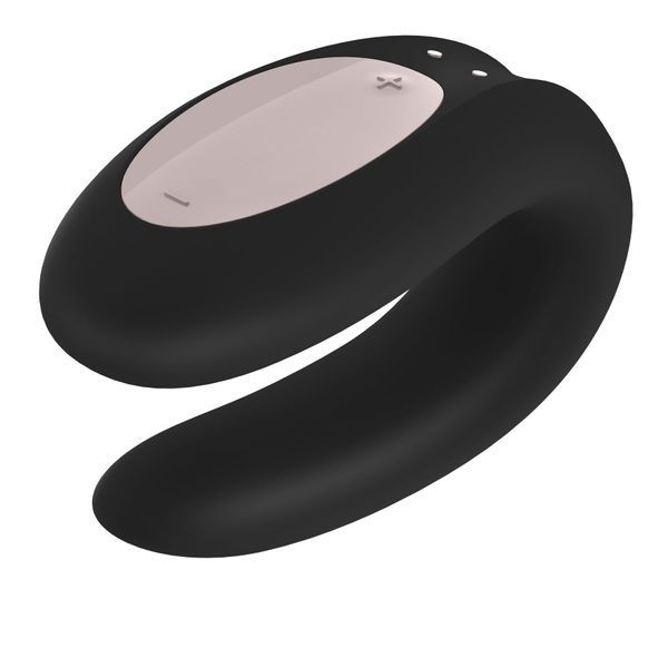 Satisfyer Double Joy Black Smart Vibrator for Couples with Wide Clitoral Stimulator
