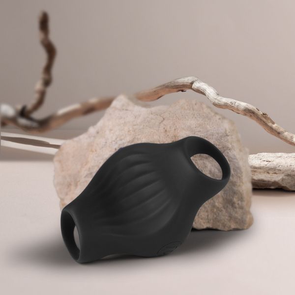Rocks Off Palm Black Masturbator with Finger Loops and 10 Modes