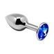 Металева анальна пробка з кристалом Alive Mini Metal Butt Plug Blue L SO6007 фото 1