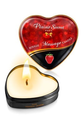 Plaisirs Secrets Strawberry heart-shaped massage candle (35 ml)