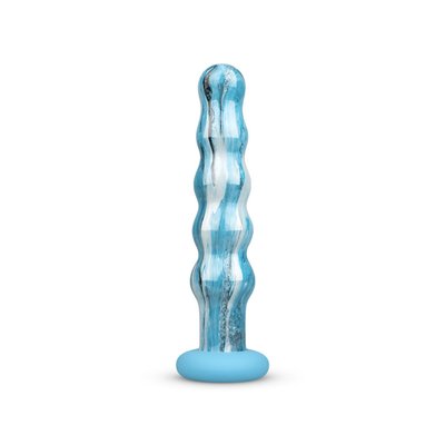 Gildo Ocean Flow Glass Dildo, Large Beads, Silicone Base