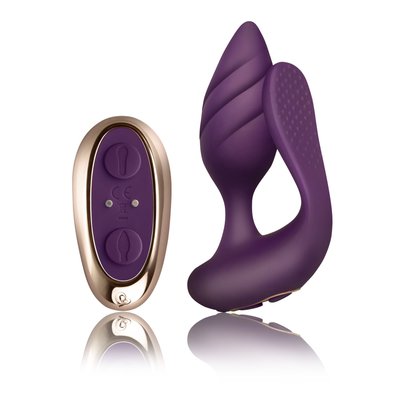 Anal-vaginal vibrator for couples Rocks Off Cocktail Purple, remote control