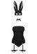 Erotic rabbit costume Obsessive Bunny costume L/XL, black, bodysuit, choker, garters, stockings, mask
