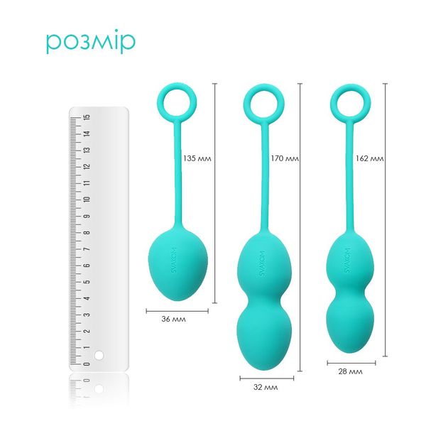 Vaginal ball set with shifted center of gravity Svakom Nova Green