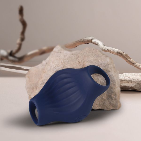 Rocks Off Palm Blue Masturbator with Finger Loops and 10 Modes