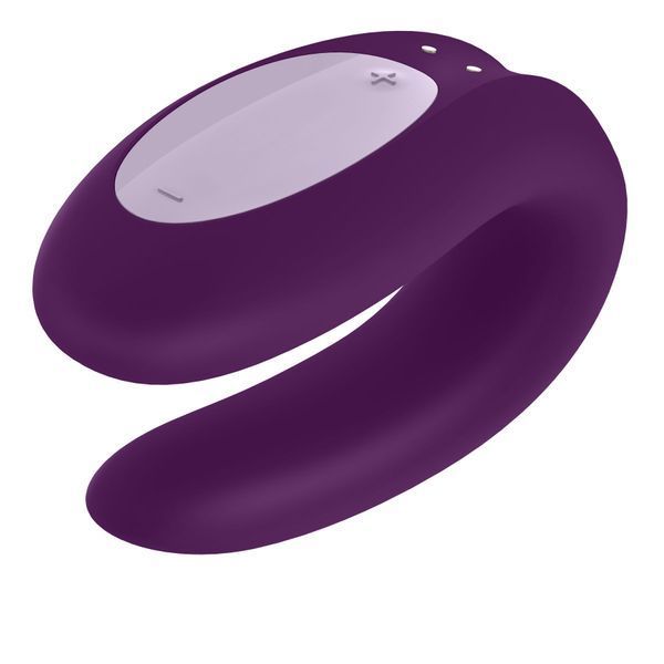 Satisfyer Double Joy Violet Smart Couples Vibrator with Wide Clitoral Stimulator
