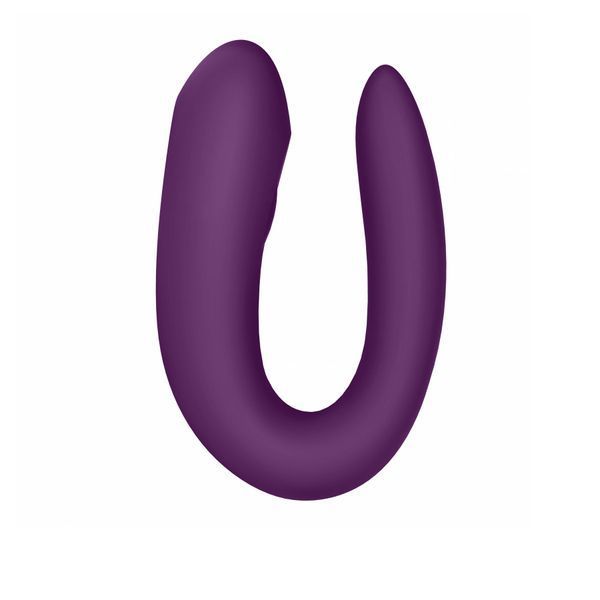 Satisfyer Double Joy Violet Smart Couples Vibrator with Wide Clitoral Stimulator