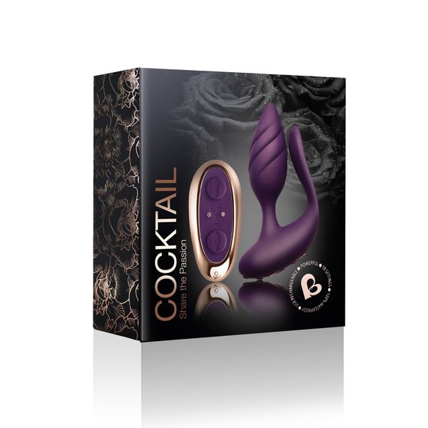 Anal-vaginal vibrator for couples Rocks Off Cocktail Purple, remote control