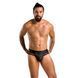 Мужские трусы с цепочкой Passion 030 SLIP TOM XXL/XXXL Black, экокожа, открытые ягодицы SO7563 фото 3