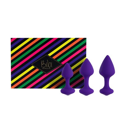 Silicone anal plug set FeelzToys Bibi Butt Plug Set 3 pcs Purple