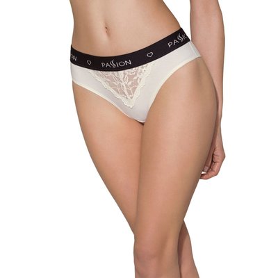 Panties with wide lace band Passion PS001 PANTIES ecru, size M