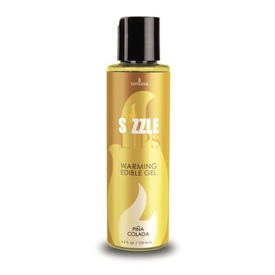 Sensuva Sizzle Lips Pina Colada Warming Massage Gel (125 ml), sugar-free, edible