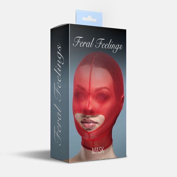 Feral Feelings Hood Mask Red, Red