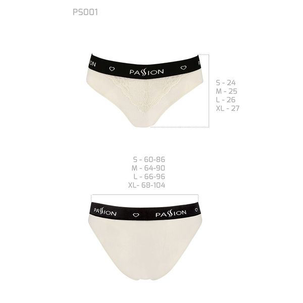 Трусики с широкой резинкой и кружевом Passion PS001 PANTIES ecru, size M SO4164 фото