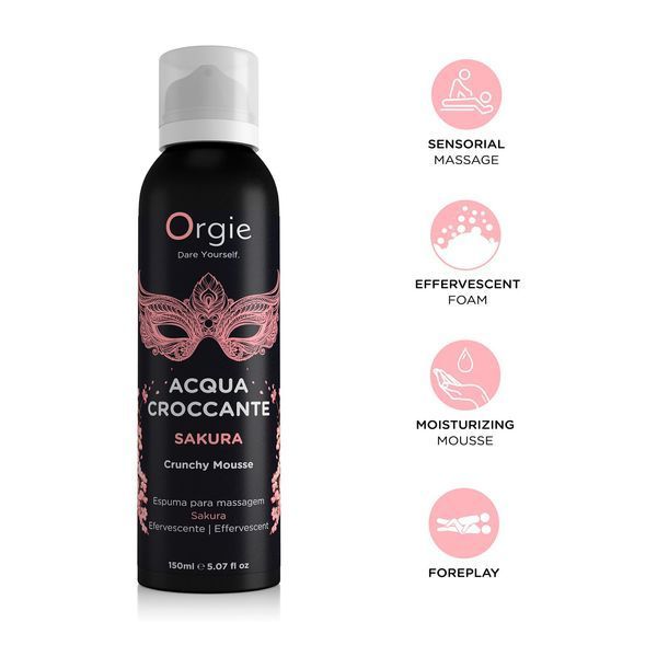 Orgie &ndash; Acqua Croccante Sakura Massage Foam (150 ml), with a bursting bubble effect