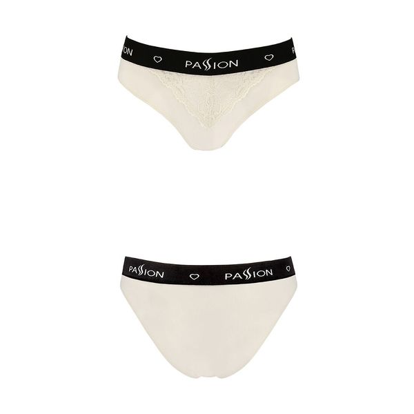 Трусики с широкой резинкой и кружевом Passion PS001 PANTIES ecru, size M SO4164 фото