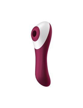 Satisfyer Dual Crush Wine Red Vibrating Vacuum Stimulator