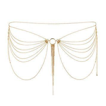 Ланцюжок на трусики або ліф Bijoux Indiscrets MAGNIFIQUE Waist Chain - Gold, прикраса на тіло SO2660 фото