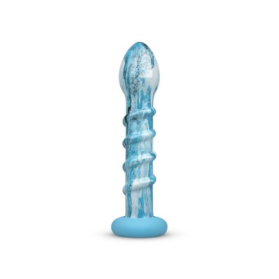 Gildo Ocean Wave Glass Dildo, with Silicone Base