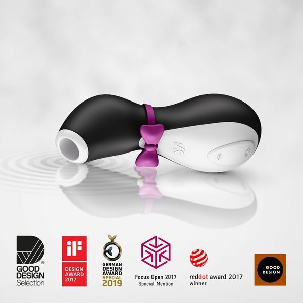 Satisfyer Penguin Vacuum Clitoral Stimulator, Черный/белый