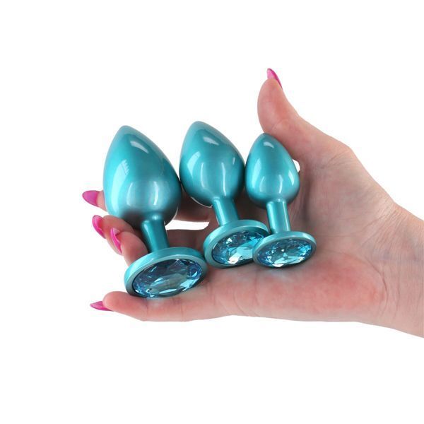 Набір анальних пробок NS Novelties Rear Assets - Trainer Kit - Iridescent Teal - Teal Gem SX4358 фото