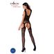 Mesh bodystocking Passion BS062 One Size, Black, jumpsuit, stocking imitation, open crotch