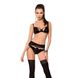 Passion TONYA SET black L/XL Lingerie Set - Passion Exclusive: panties, bra, garter belt