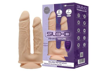 SilexD Double Gusto Vibro Flesh Double Dildo (Model 1 size 8" & 7") + LRS, diameter