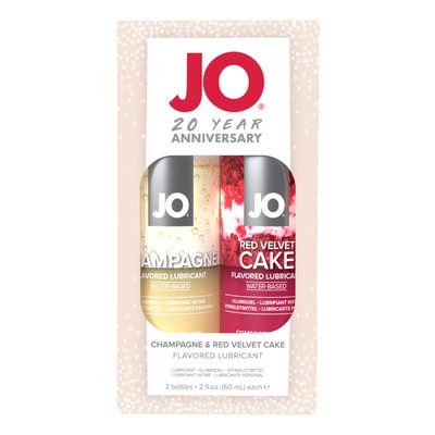 Set of flavored lubricants System JO Champagne & Red Velvet Cake (2×60 ml), Limited Edition