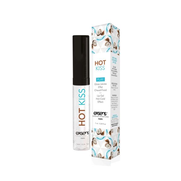 Stimulating lip gloss EXSENS Coconut Hot Kiss 7 ml, warms and cools