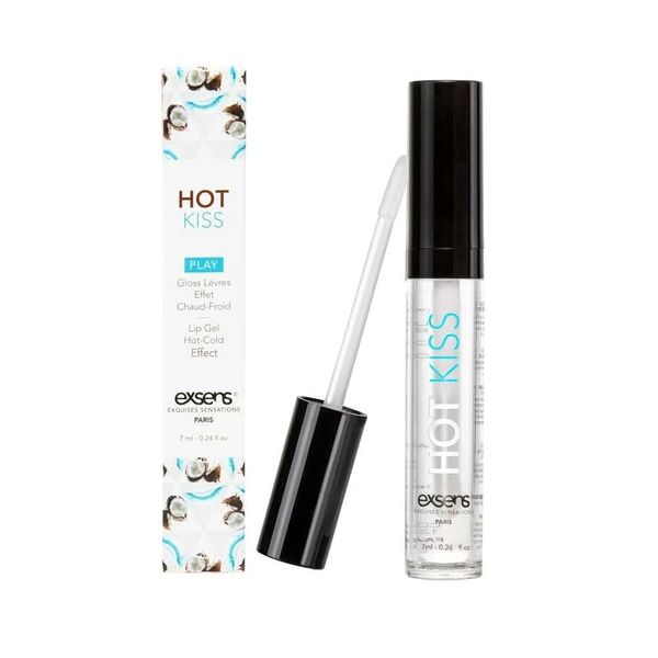 Stimulating lip gloss EXSENS Coconut Hot Kiss 7 ml, warms and cools