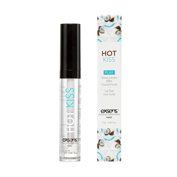 Stimulating lip gloss EXSENS Coconut Hot Kiss 7 ml, warms and cools