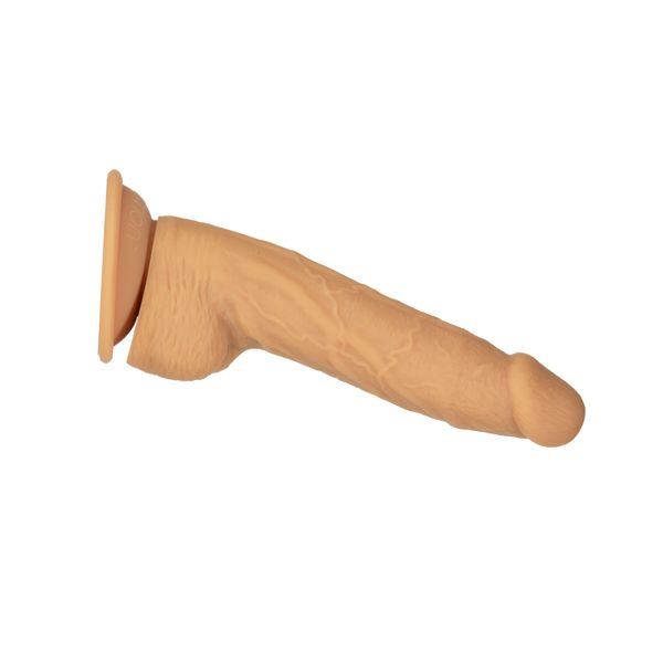 Фалоімітатор ADDICTION Dual Density Silicone Dildo Caramel 8″, присоска, діаметр 4,3 см, віброкуля в SO8243 фото