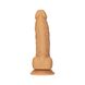 ADDICTION Dual Density Silicone Dildo Caramel 8" with Suction Cup, 4.3cm diameter, vibrating bullet