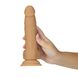 ADDICTION Dual Density Silicone Dildo Caramel 8" with Suction Cup, 4.3cm diameter, vibrating bullet