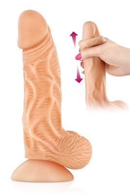 Dildo with movable foreskin Real Body - Real JO, diameter 4cm, TPE