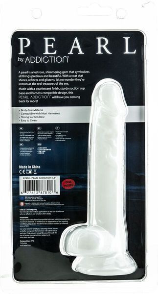 ADDICTION Pearl by Addiction 7.5&Prime; Dong with suction cup and vibrating bullet included