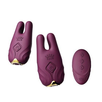 Zalo Nave Velvet Purple smart breast vibrator, remote control, app-enabled.